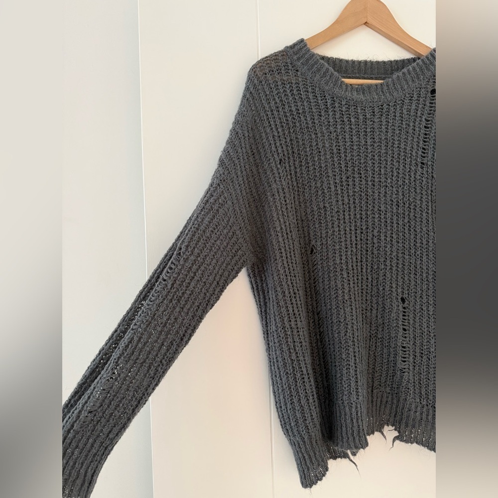 Urban Outfitters Oversized Alston Distressed Knit Pullover Sweater, size small. - Picture 6 of 11